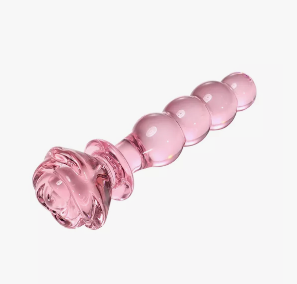 Lucent Beaded Rose Glass Massager