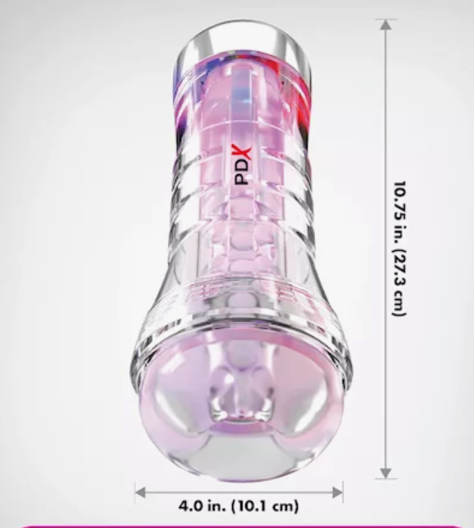 PDX ViewTube XXL 10.75" Transparent LED Stroker