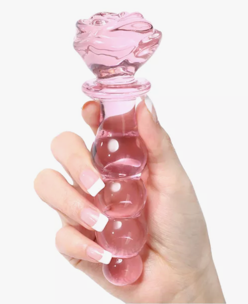 Lucent Beaded Rose Glass Massager