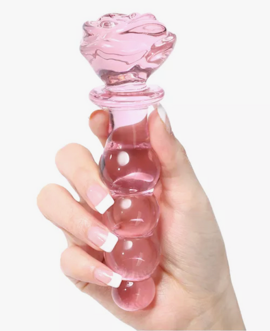 Lucent Beaded Rose Glass Massager