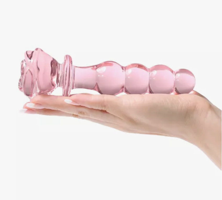 Lucent Beaded Rose Glass Massager